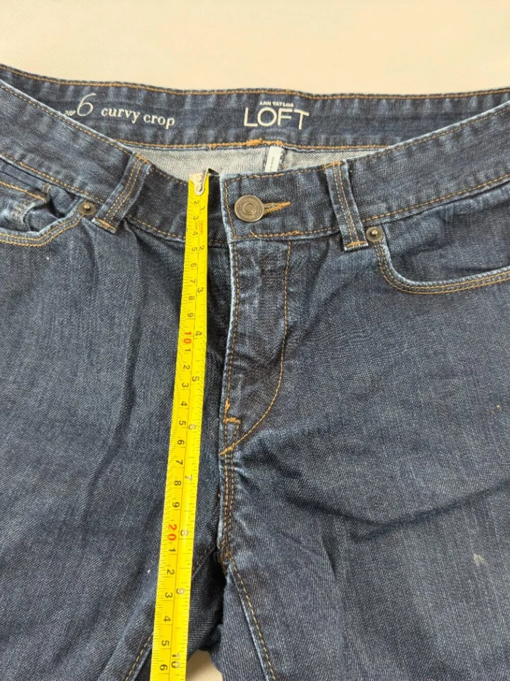 Ann Taylor LOFT Women Curvy Crop Jeans Dark Wash Blue Stretch Size 6